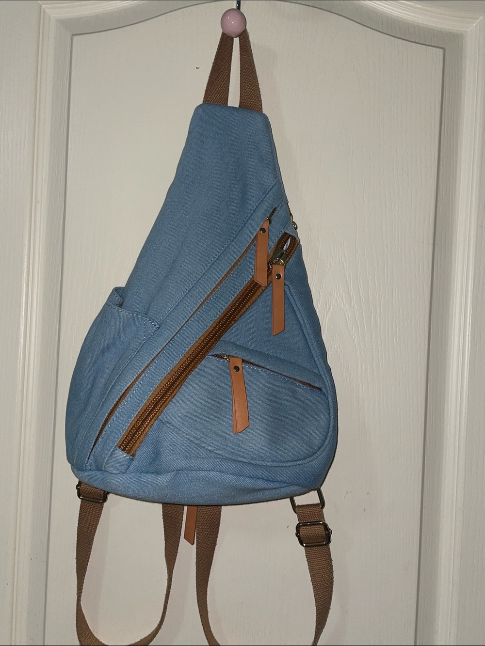 Antik Kraft Blue Denim sling bag.